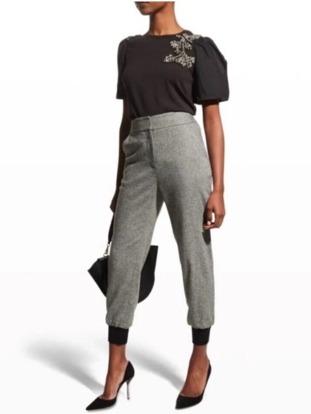 Veronica Beard Frazier Wool Blend Herringbone Jogger Pants Size 2